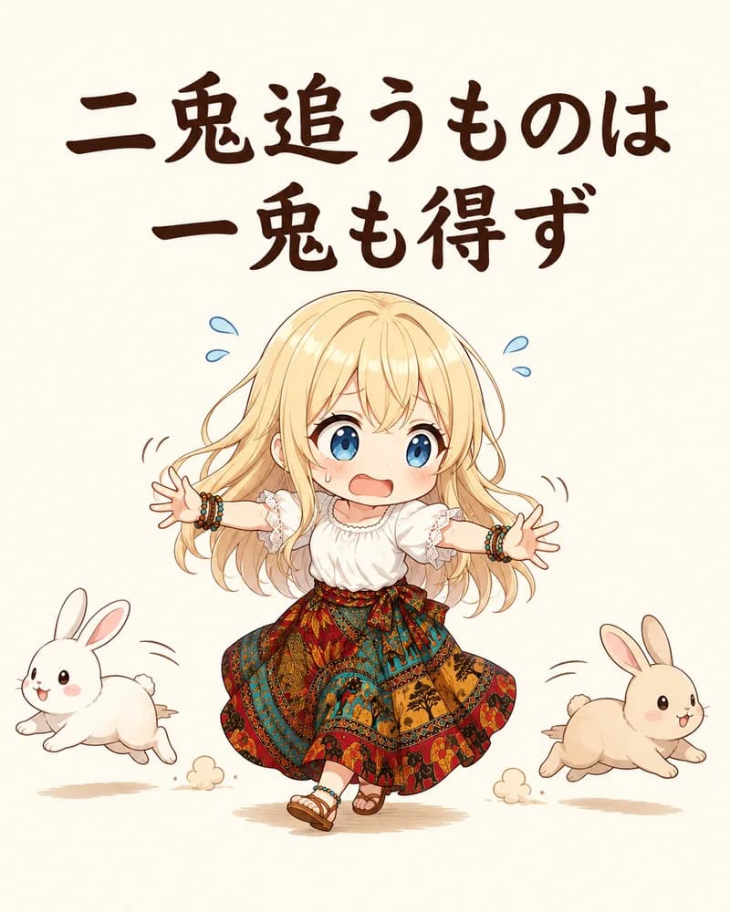 二兎追うものは一兎も得ず