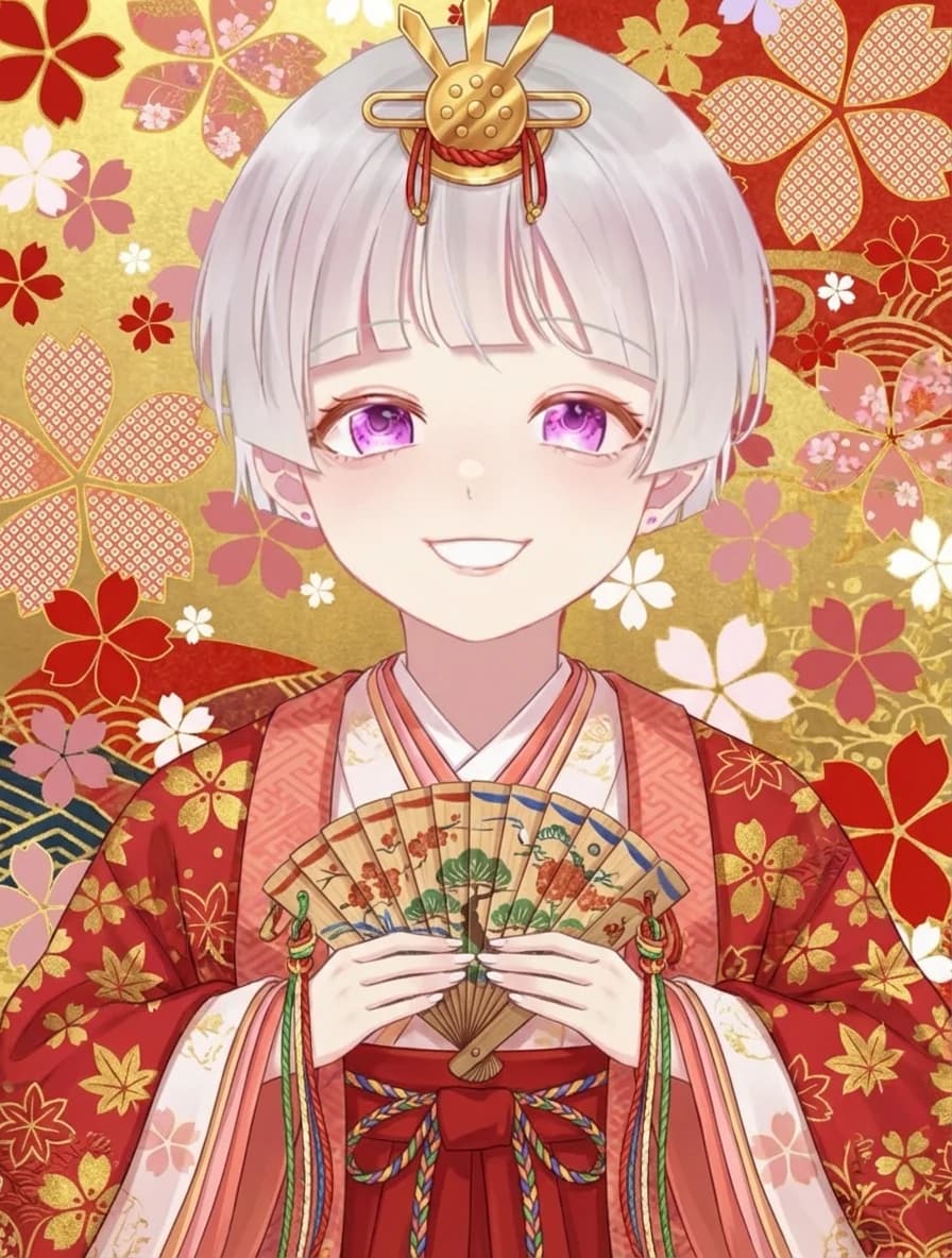 こんちゃんに許可を頂き、お雛様に着せ替えさせて頂きました!✨️