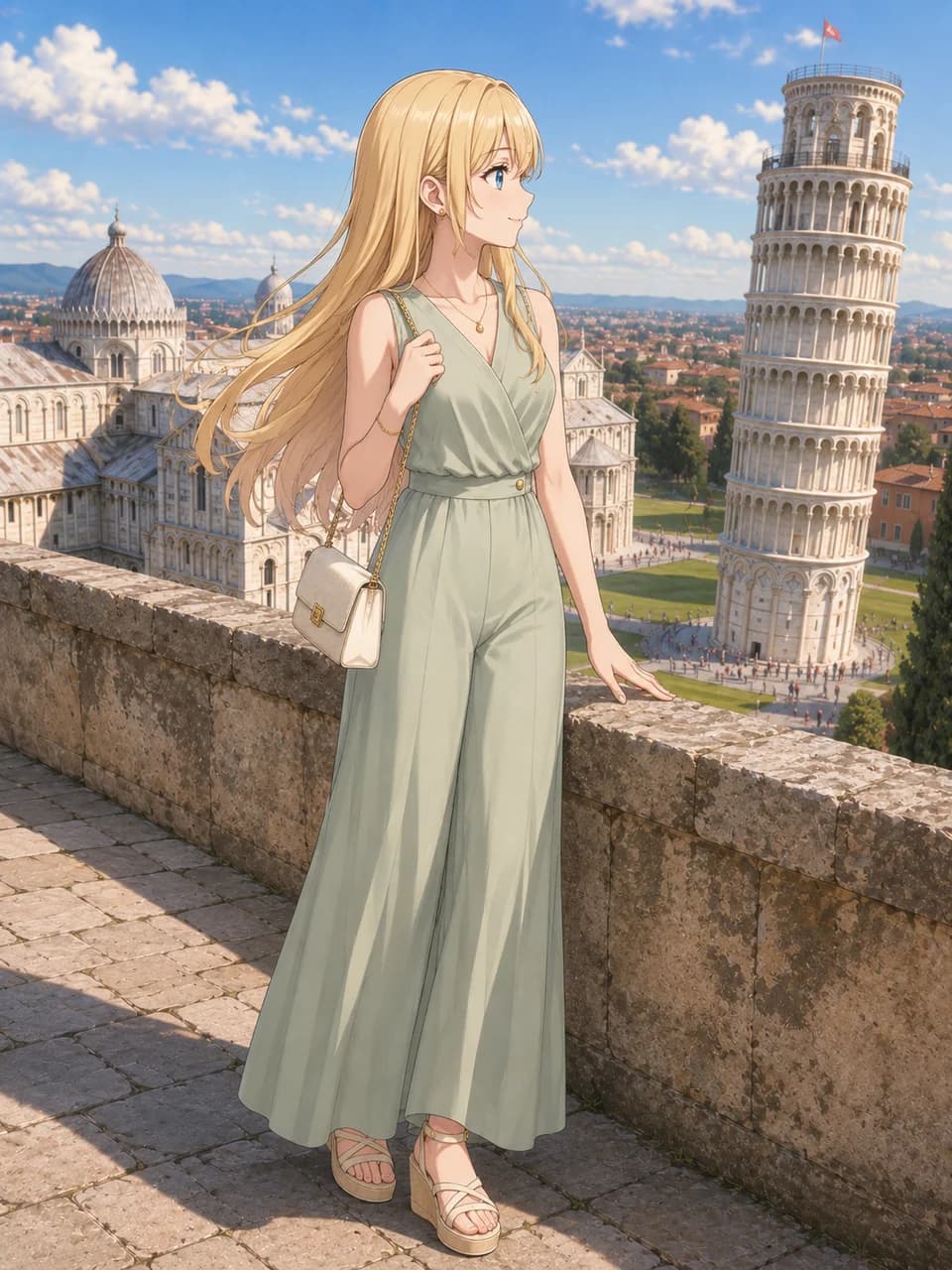 Pisa Sage Jumpsuit Travel Look