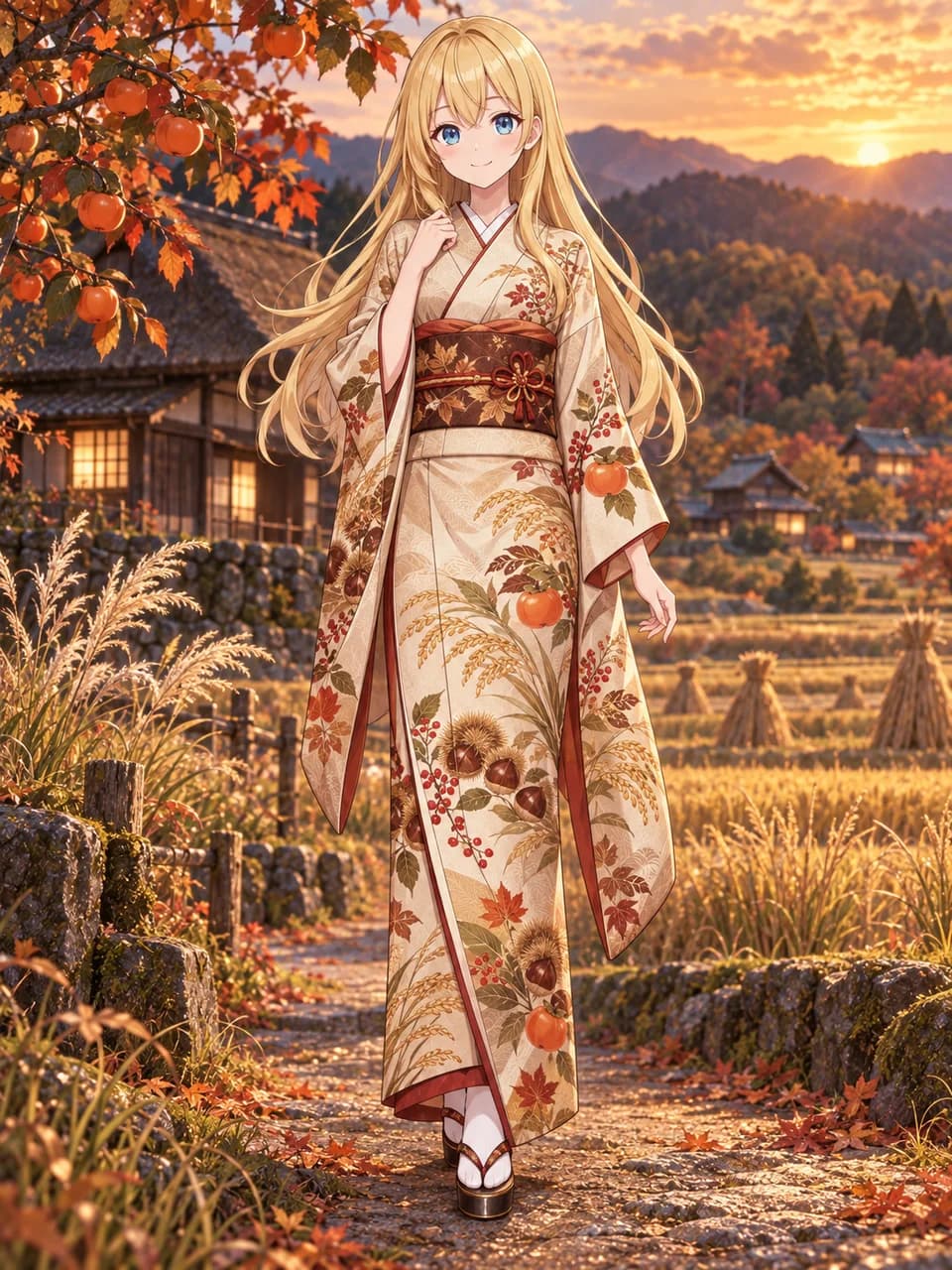 Satoyama Autumn Harvest Kimono Look