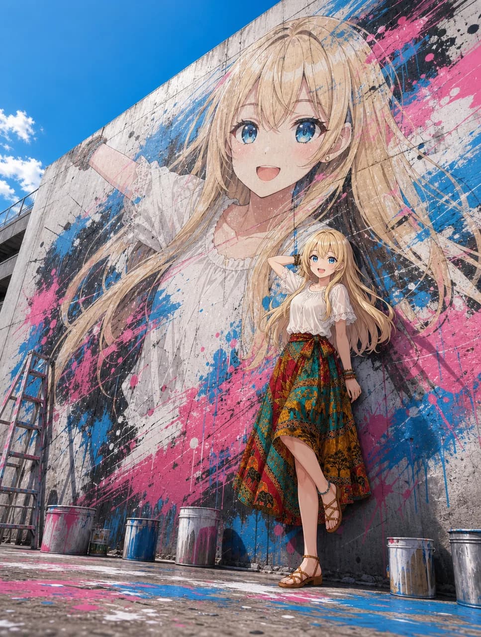 Street Wall Art Self-Portrait Mural Look