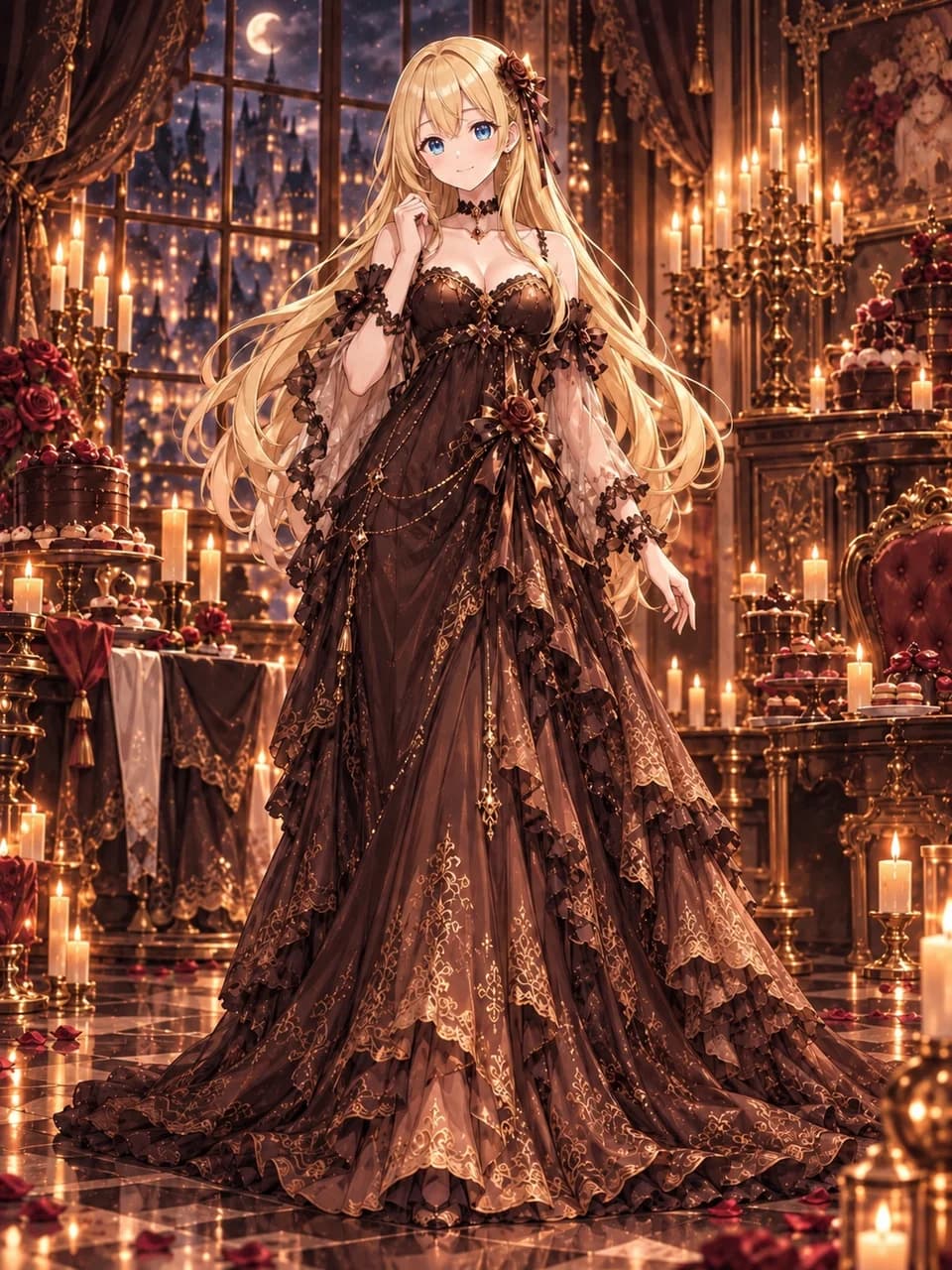Gothic Salon Chocolate Ball Gown Look