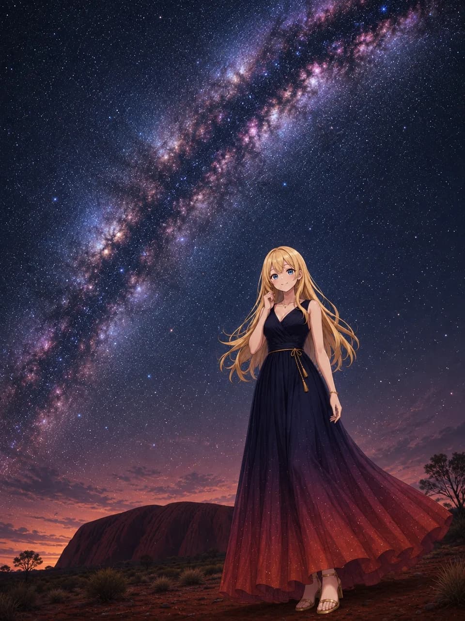 Uluru Starry Night Midnight Gradient Gown Look