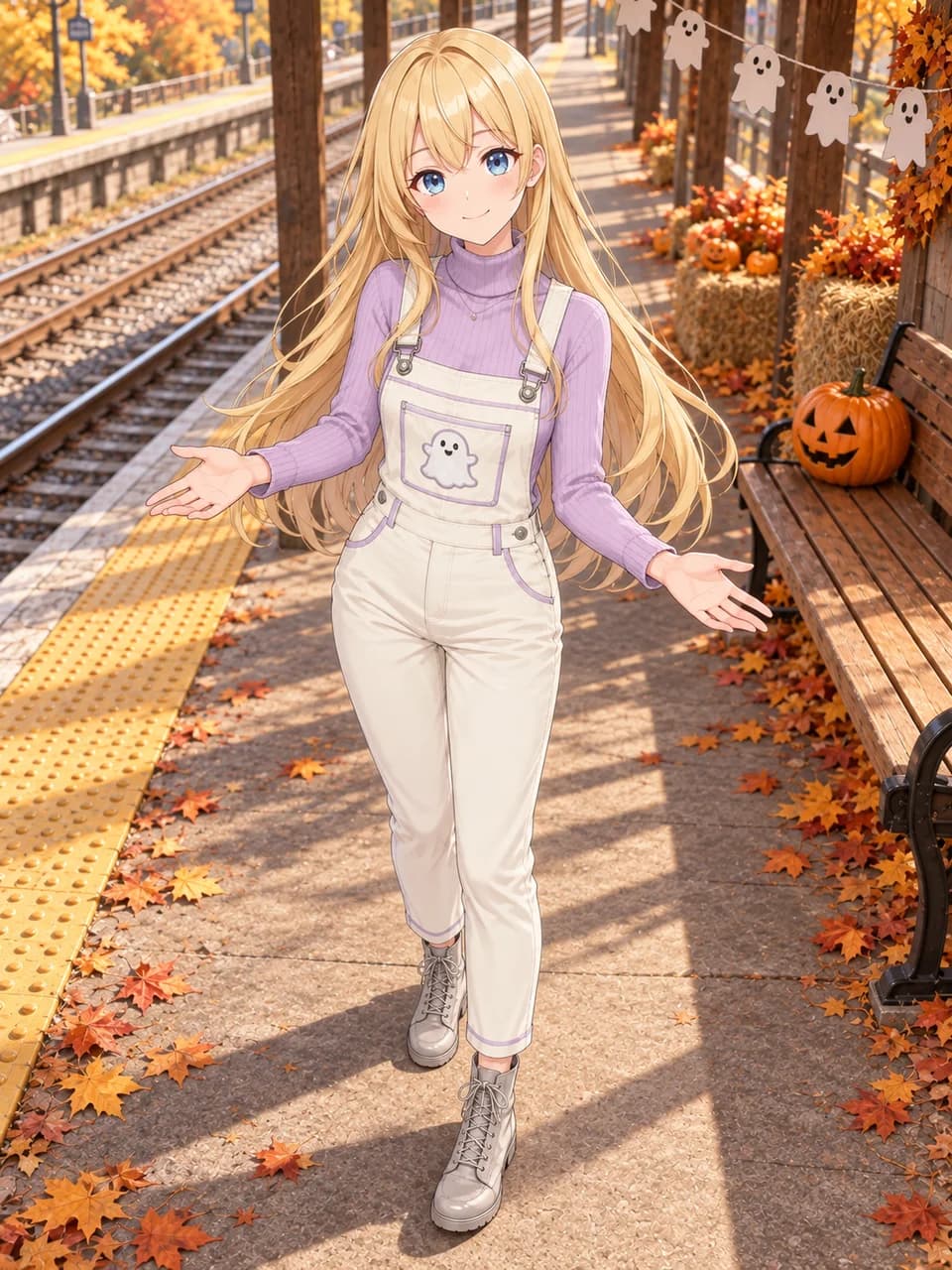 ゴーストオーバーオールコーデ